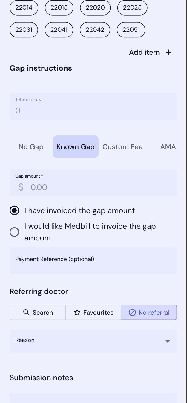 Gap instructions - Known Gap